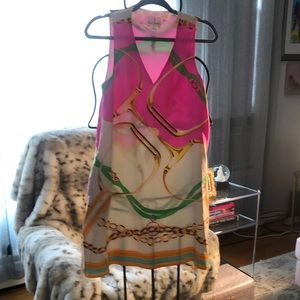 Julie Brown 100% silk sleeveless dress S